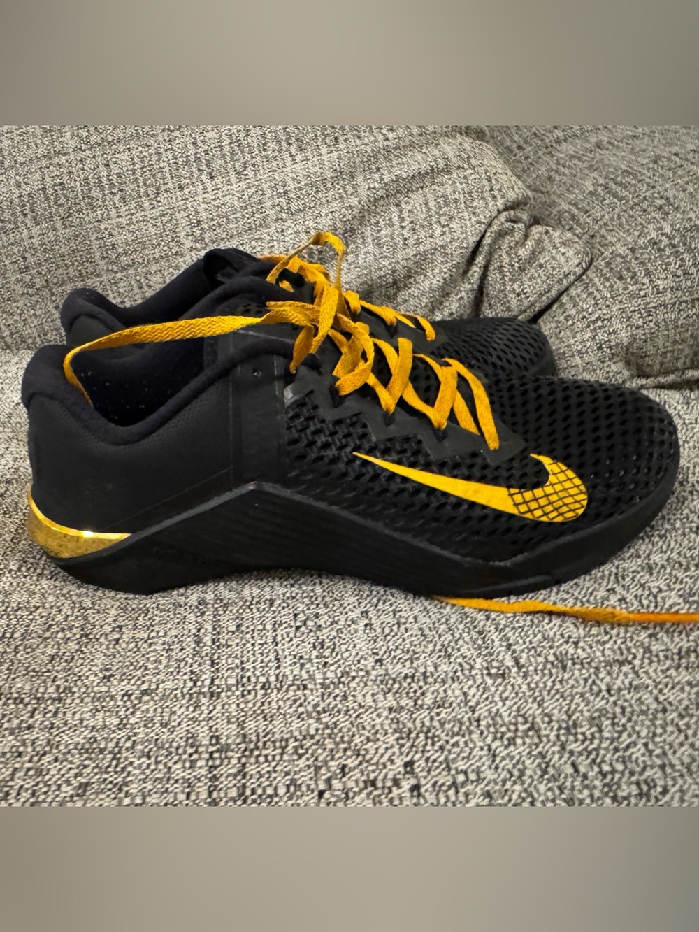 Nike Black and Gold Metcons